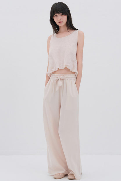 Butterfly Linen Blend Vest Style Top