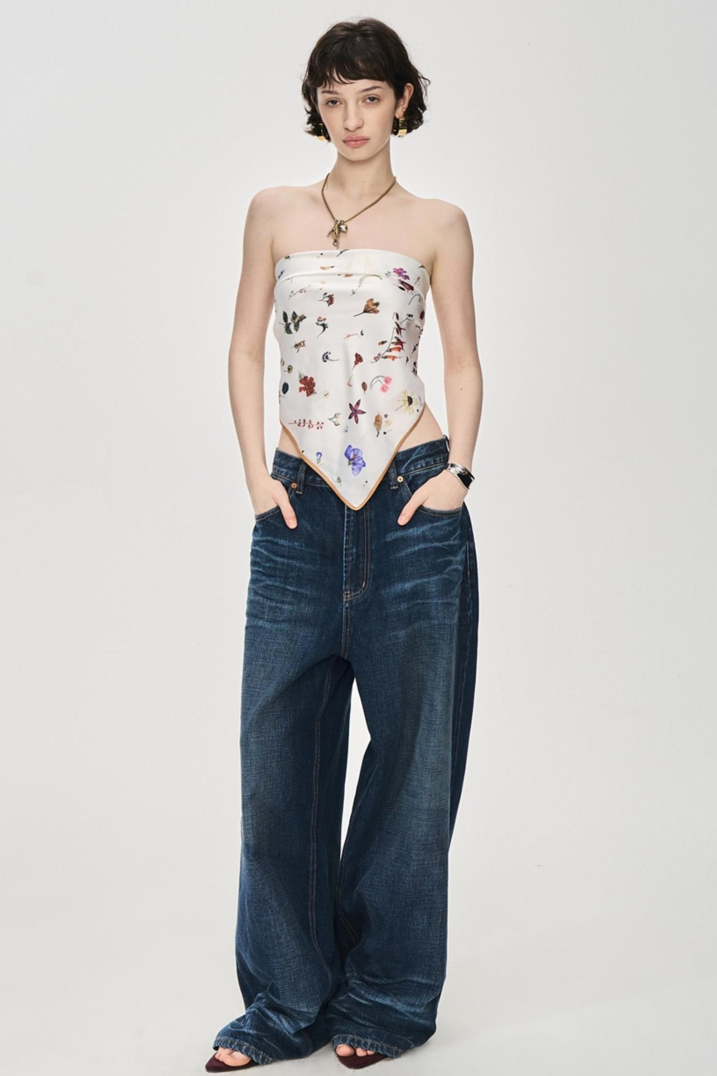 Textured Denim Jeans