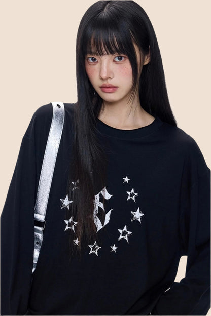 American Star Print Long Sleeve T-Shirt