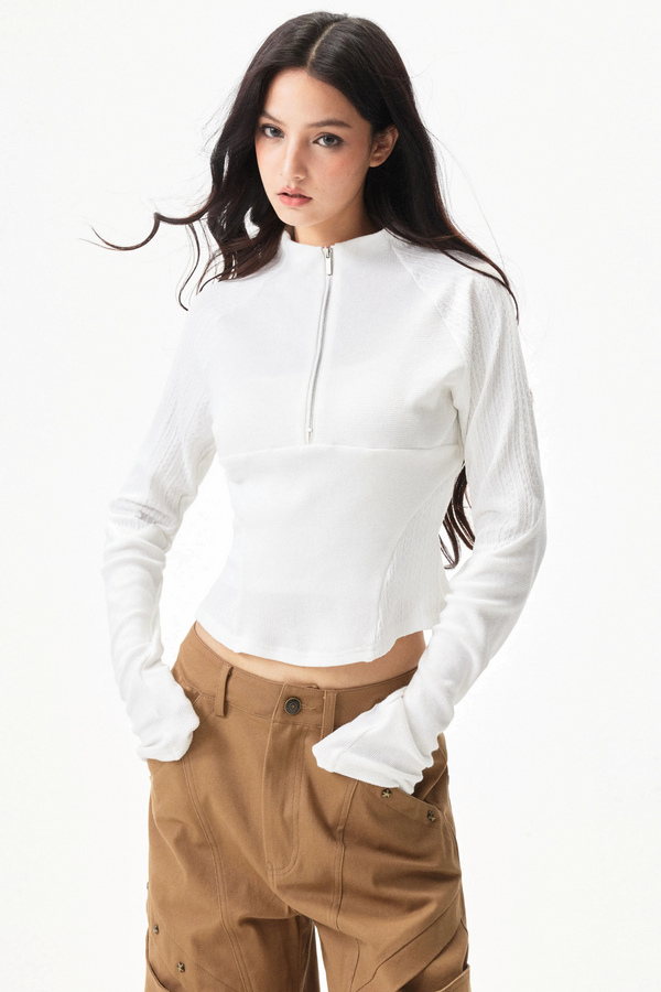 Waffle Patchwork Slim Top