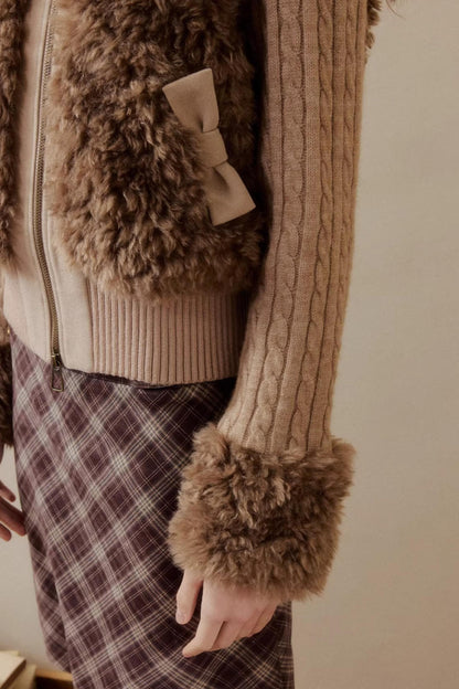 Eco-Friendly Fur Patchwork Jacket