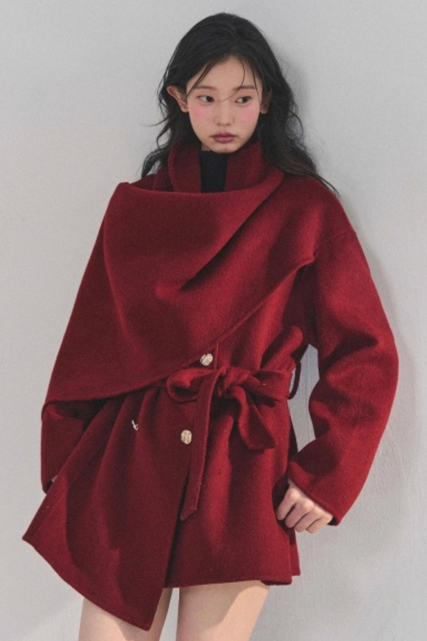 Winter Plaid Wool Coat