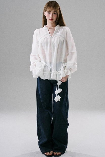 Symphony Acetate Flower Top