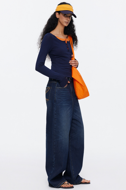 Lyocell Tencel Farbblock-Sweater