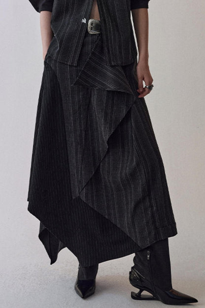 Striped Color-Blocking Shirt Set-Up