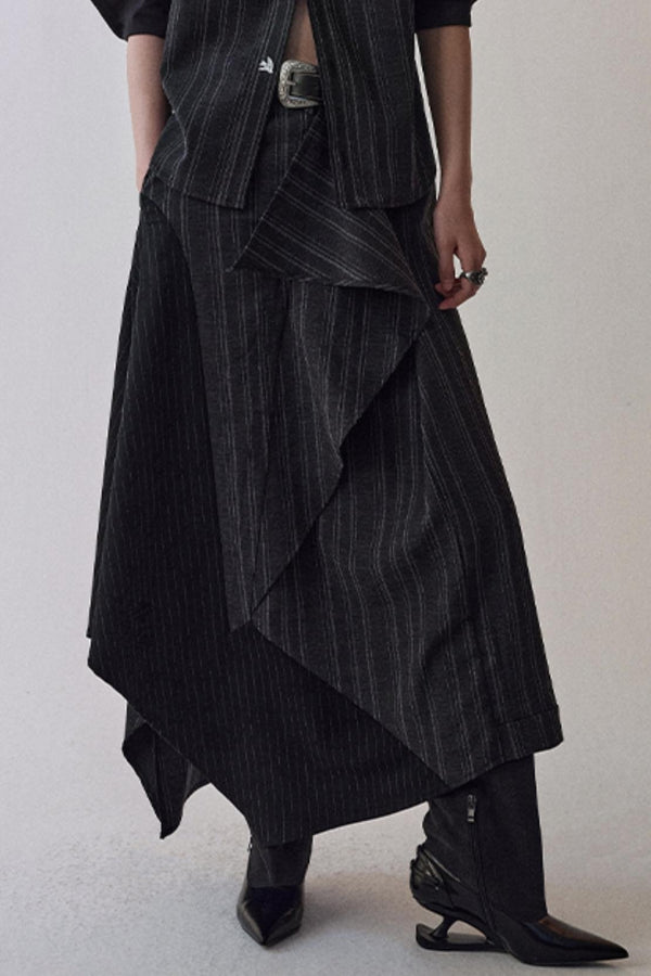 Striped Color-Blocking Shirt Set-Up