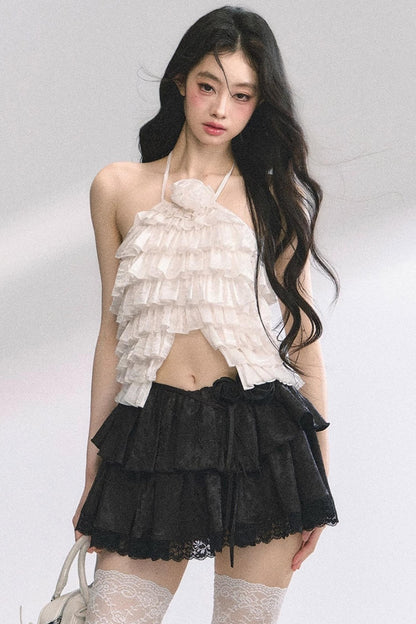 Floral Lace Bustier Skirt