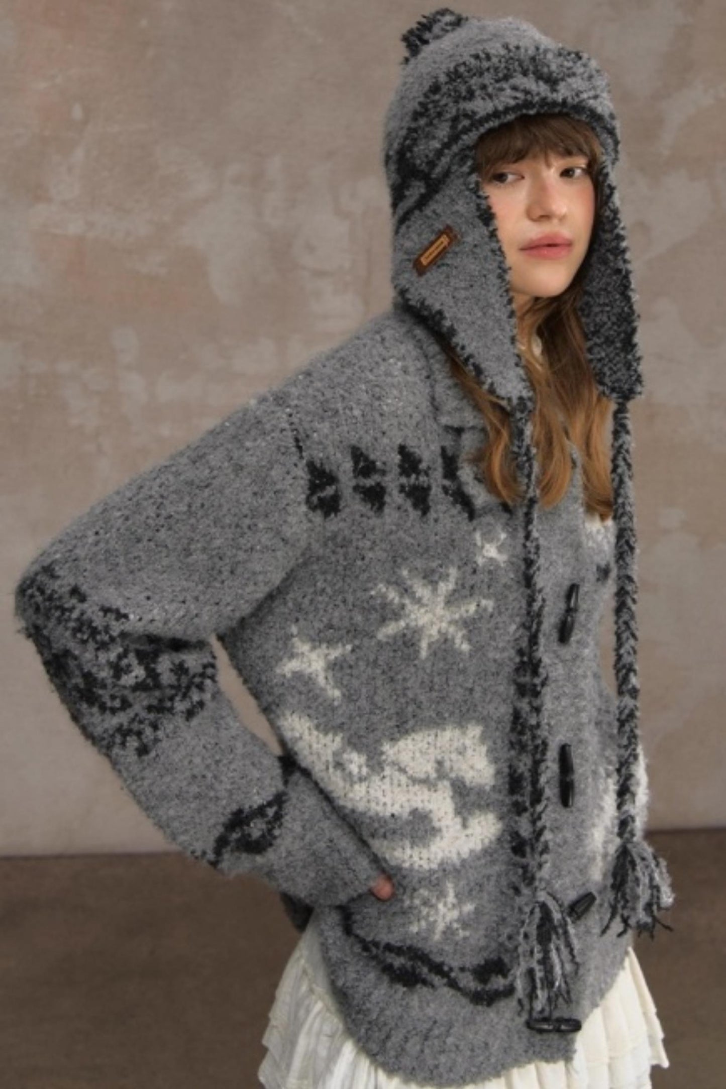 Retro Collegiate Knitted Cardigan