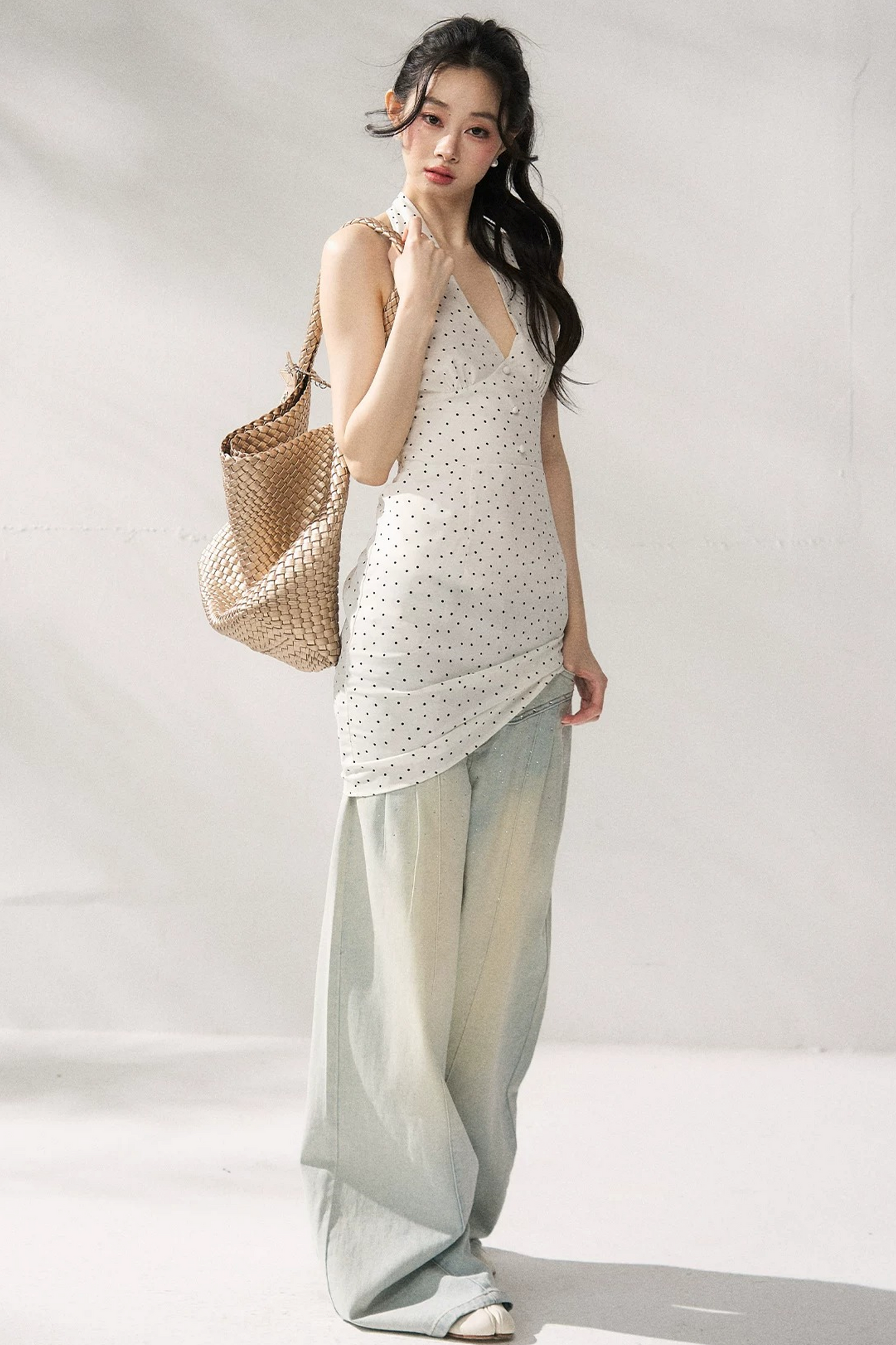 Vestido ajustado de lunares