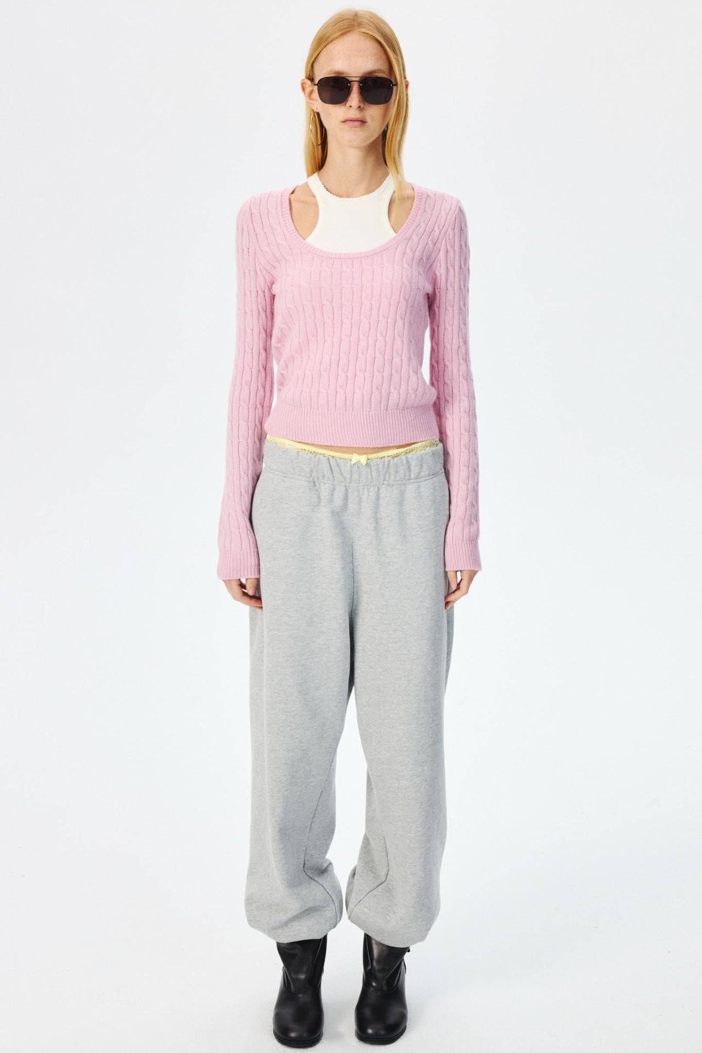 Wool Cropped Slim Fit Top