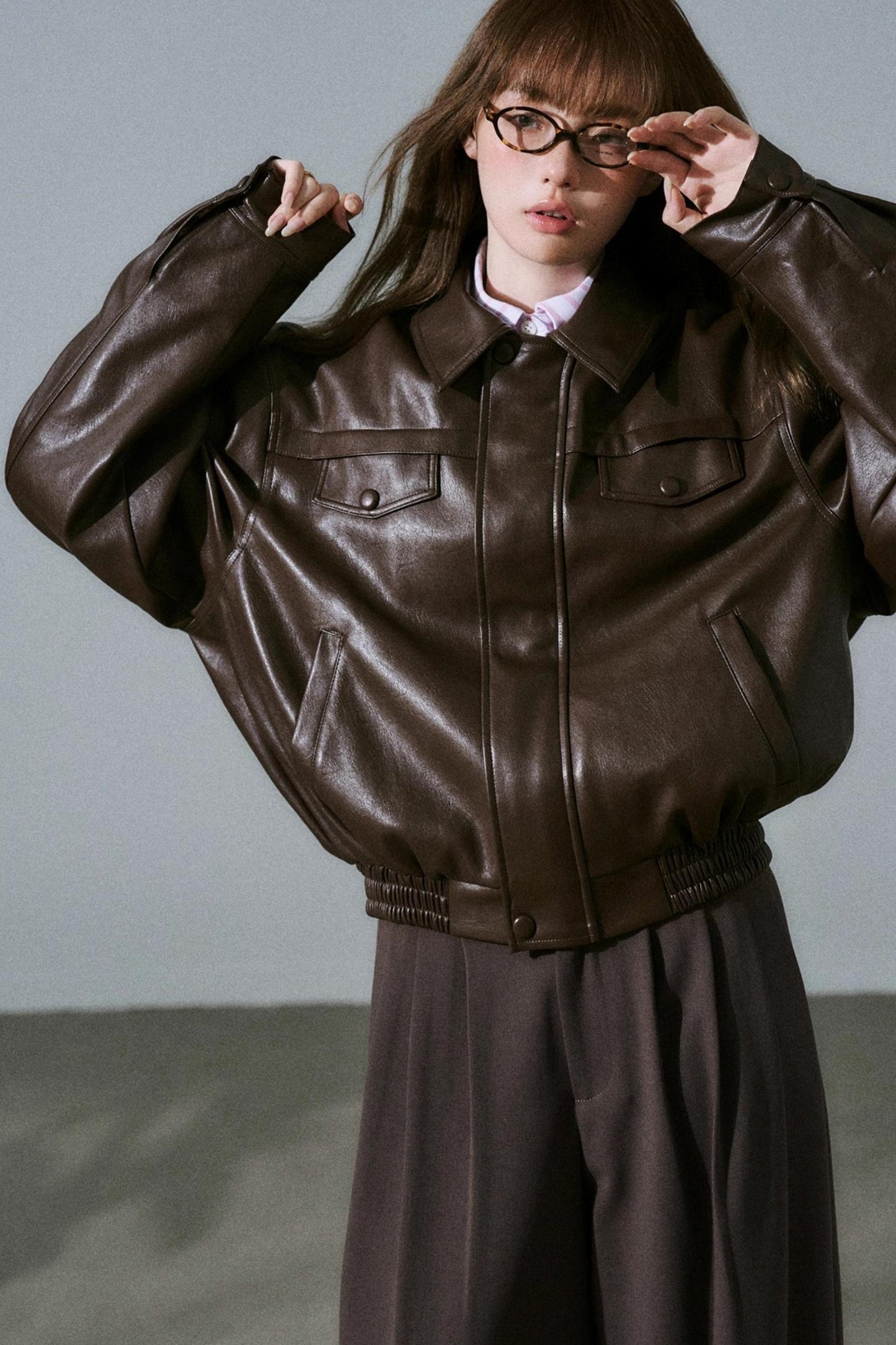 Lazy Silhouette Vintage Biker Jacket