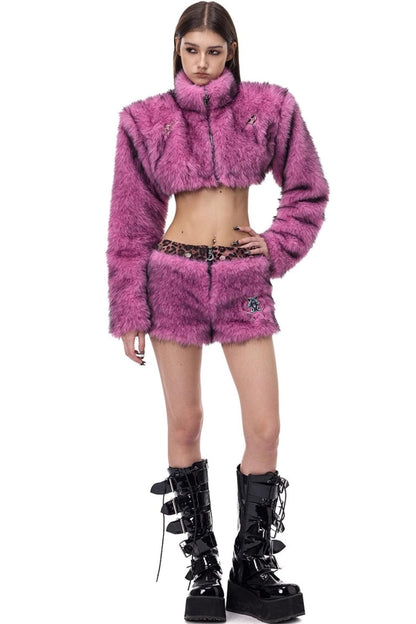 Pink Leopard Ultra-Short Skirt Pants