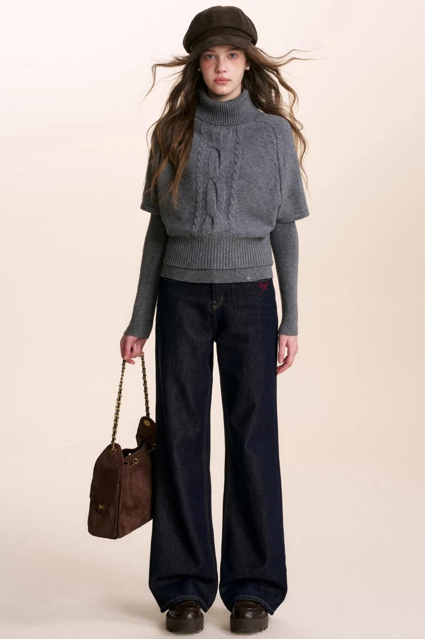 Winter Knit Turtleneck Sweater Set-Up