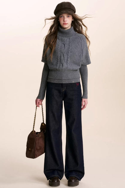 Winter Knit Turtleneck Sweater Set-Up