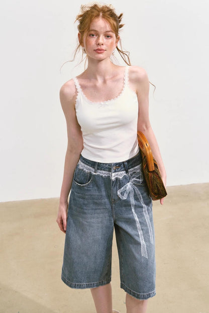 Summer Wide-Leg Denim Pants