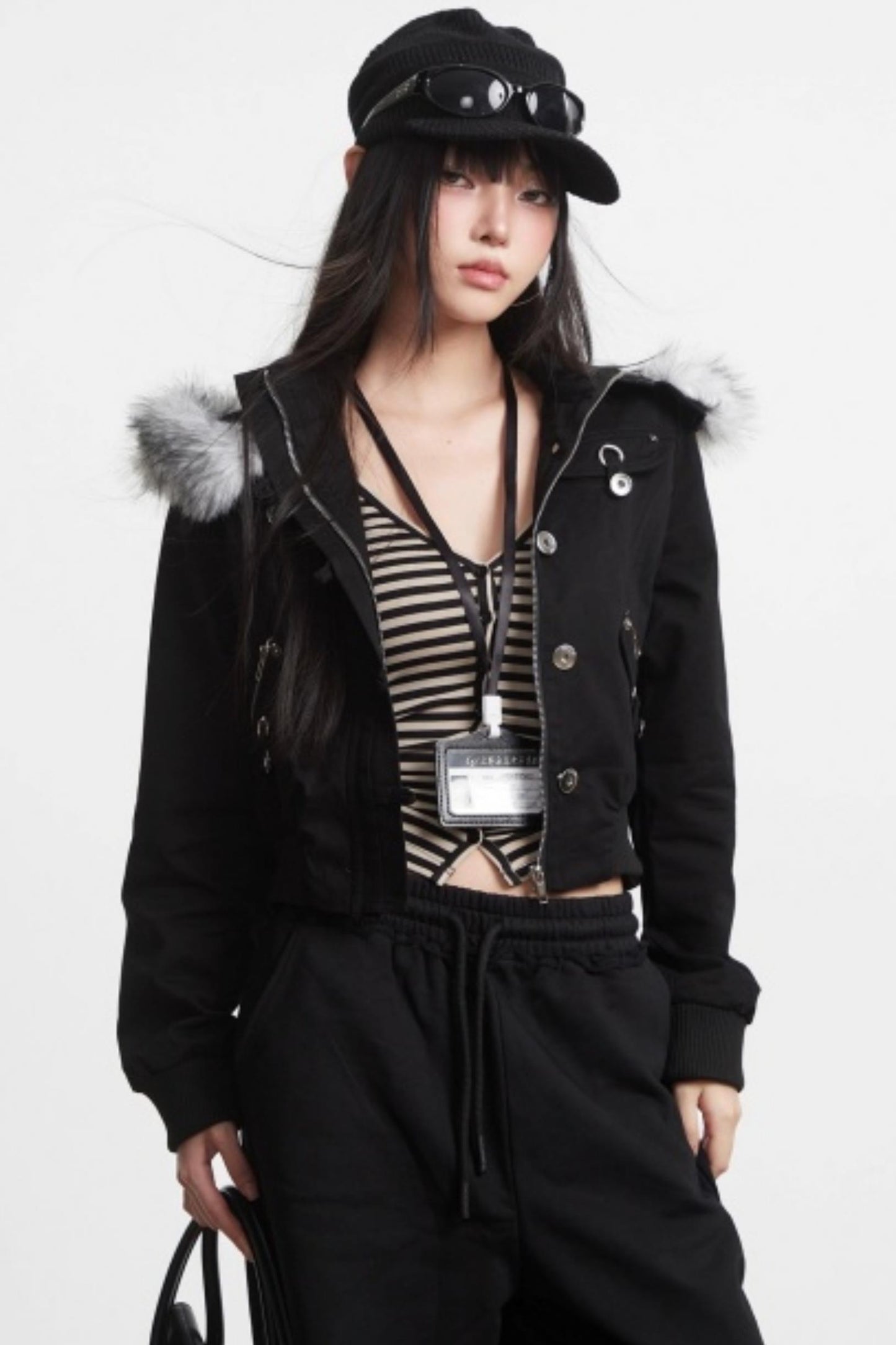 Retro Light Green Hooded Jacket