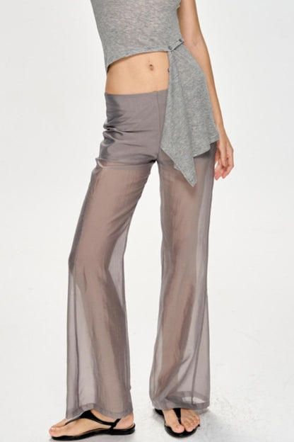 Low-Waist Wide-Leg Trousers