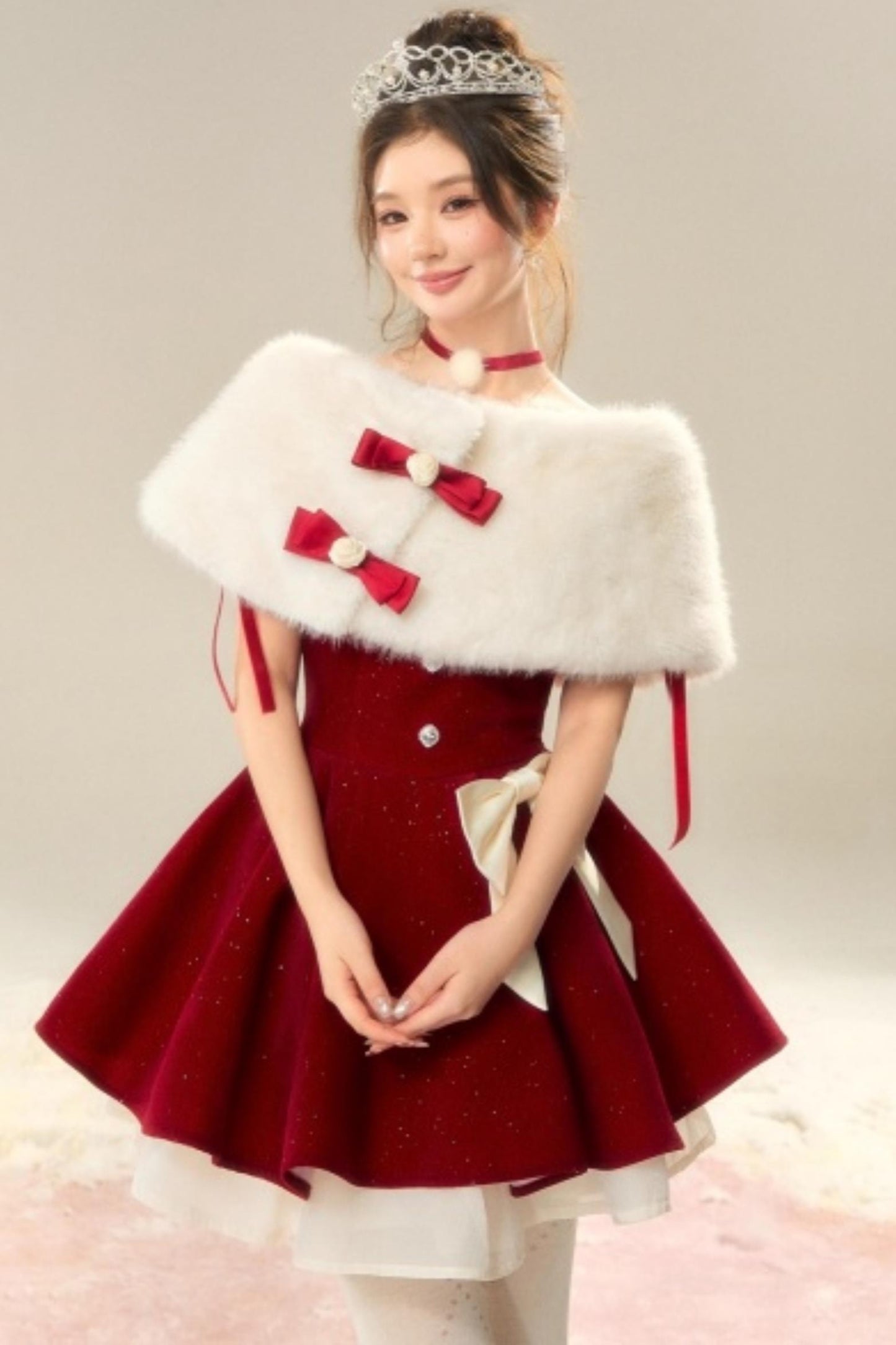 French Velvet Mini Dress Set-Up