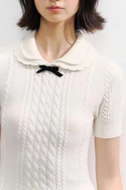 Slim Knit Pleated Dress