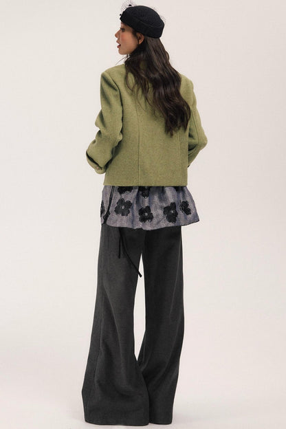 Flight Diary Woolen Jacket & Skirt Set-Up