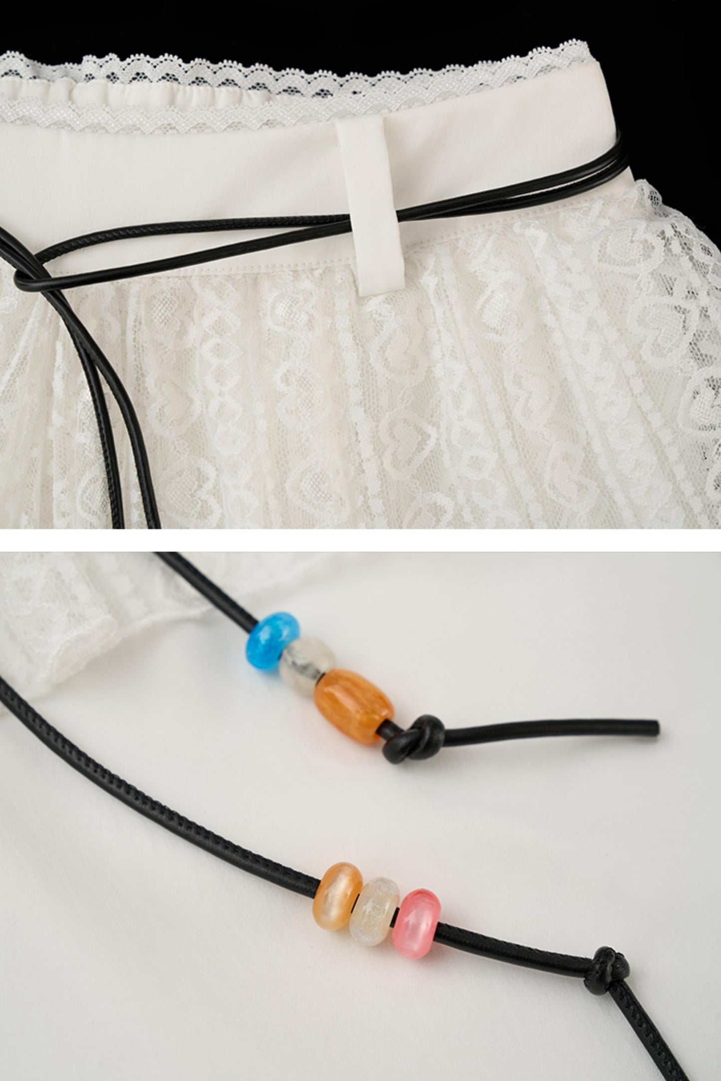 White Lace Layered Casual Shorts