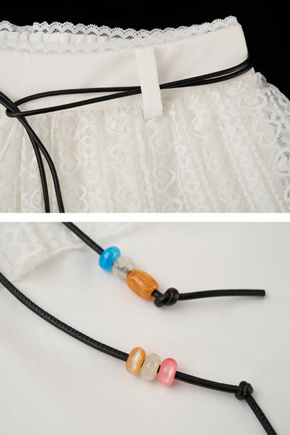 White Lace Layered Casual Shorts