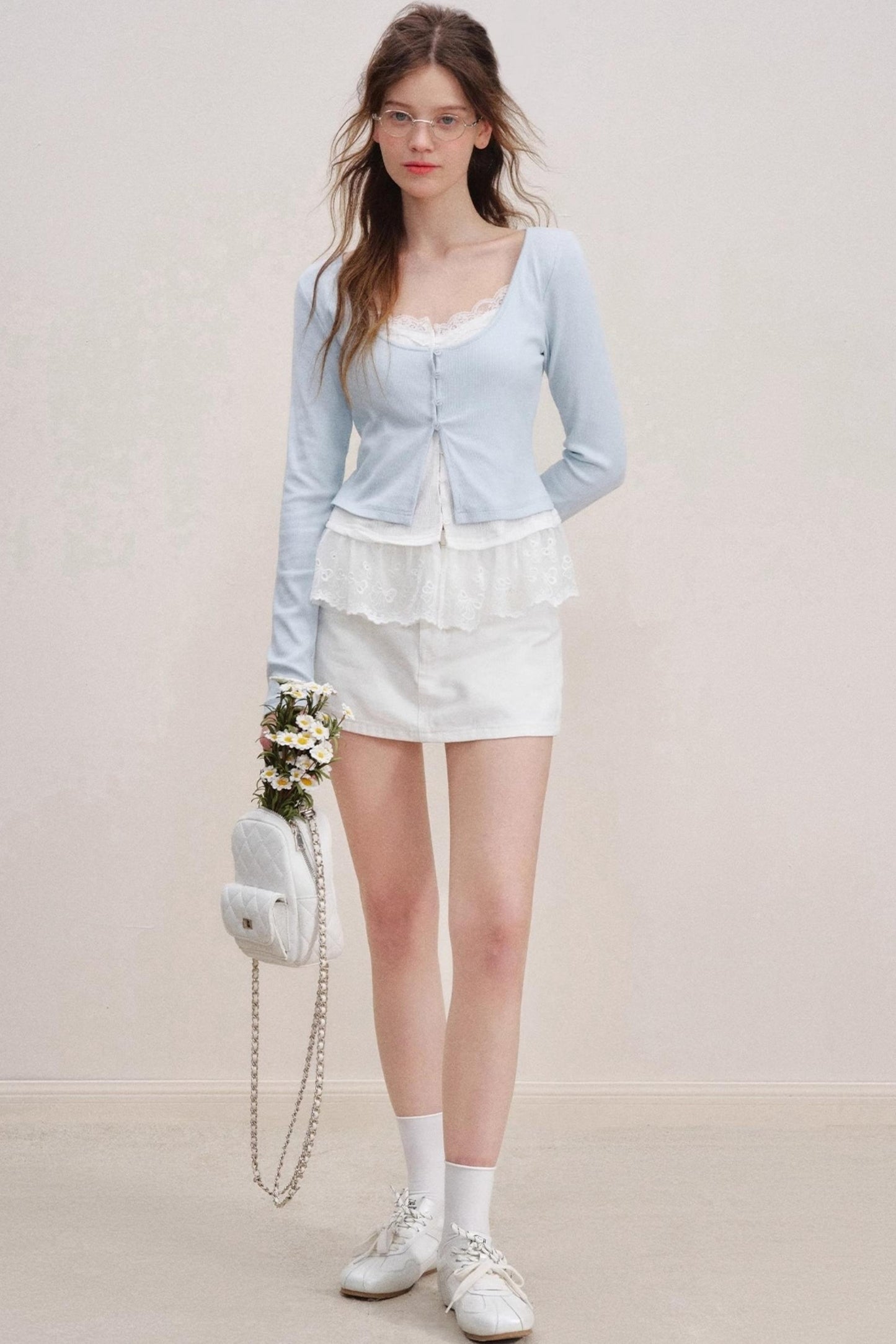 Balletcore Color Block Cardigan