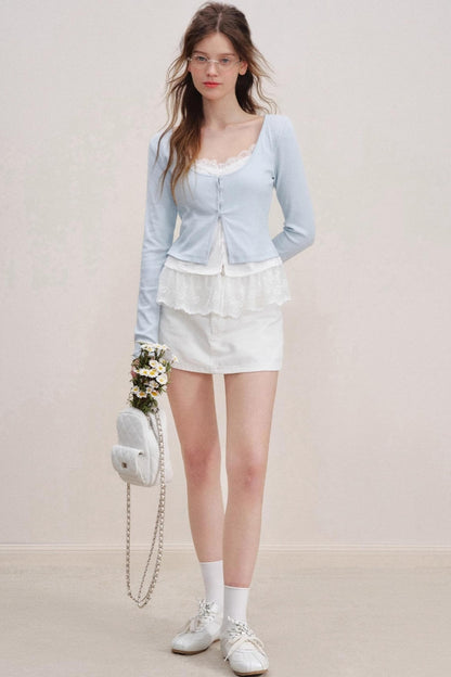 Balletcore Color Block Cardigan