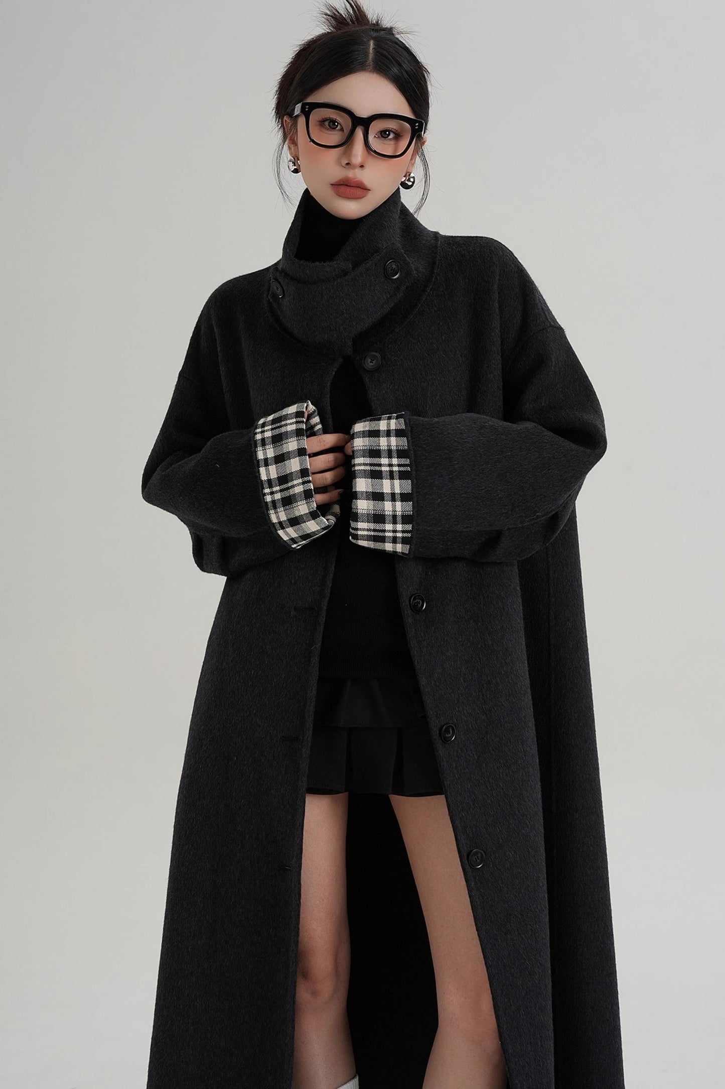 Plaid Wool Coat