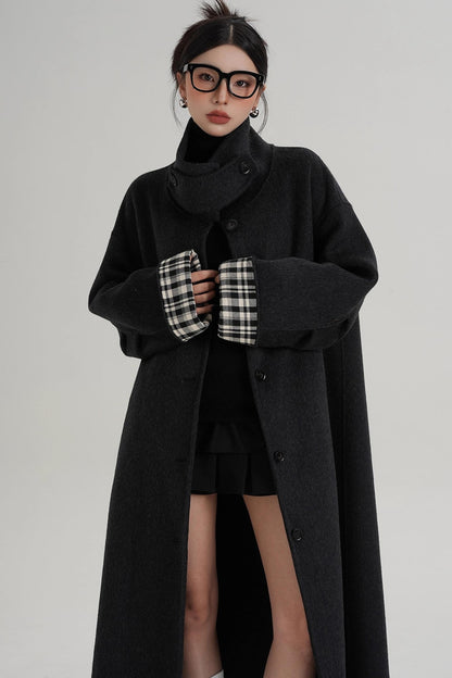Plaid Wool Coat