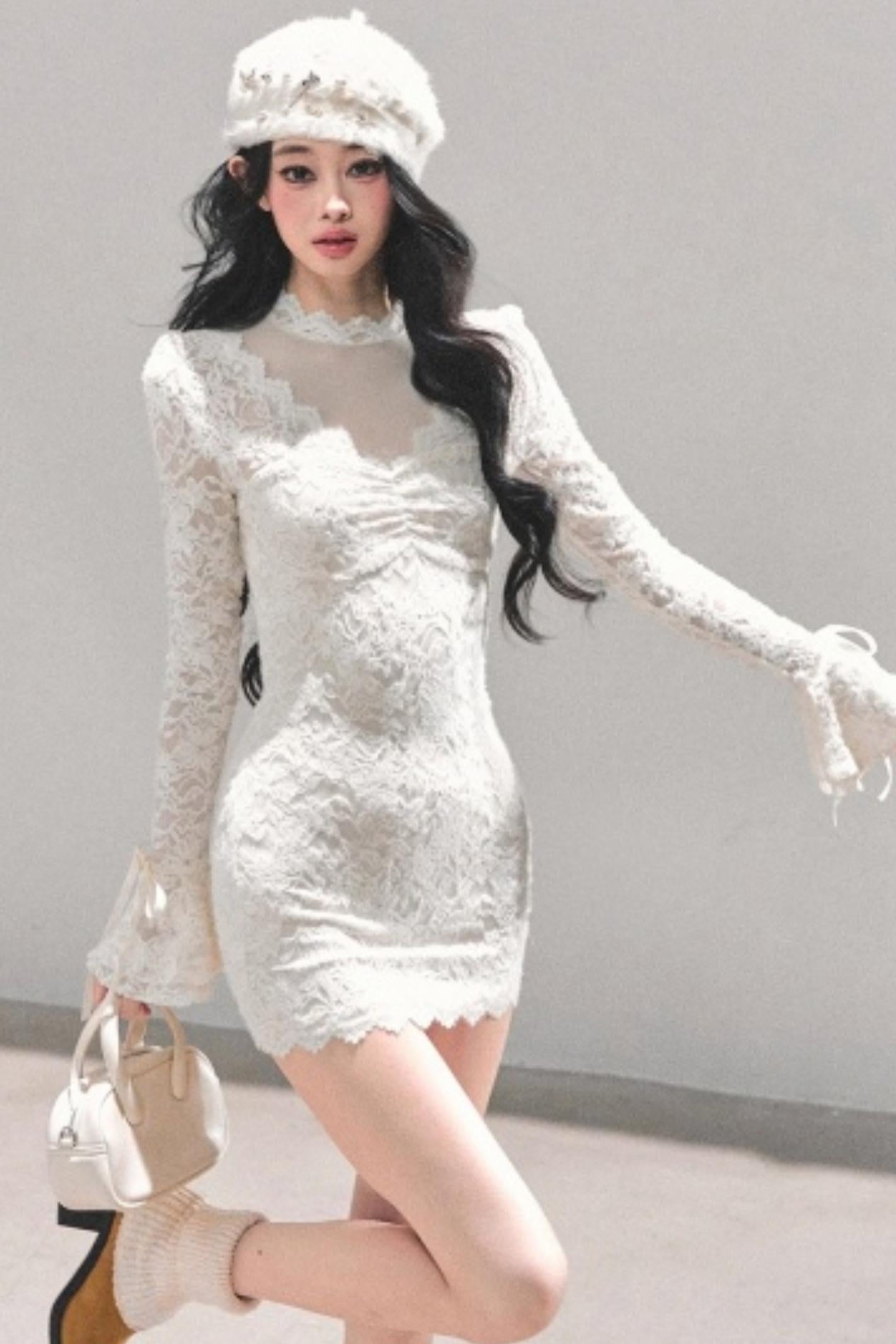French Lace Mesh Dress