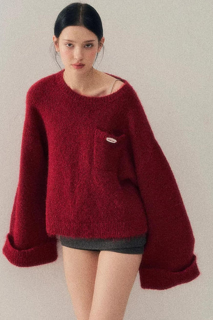 Winter Mohair Red Sweater