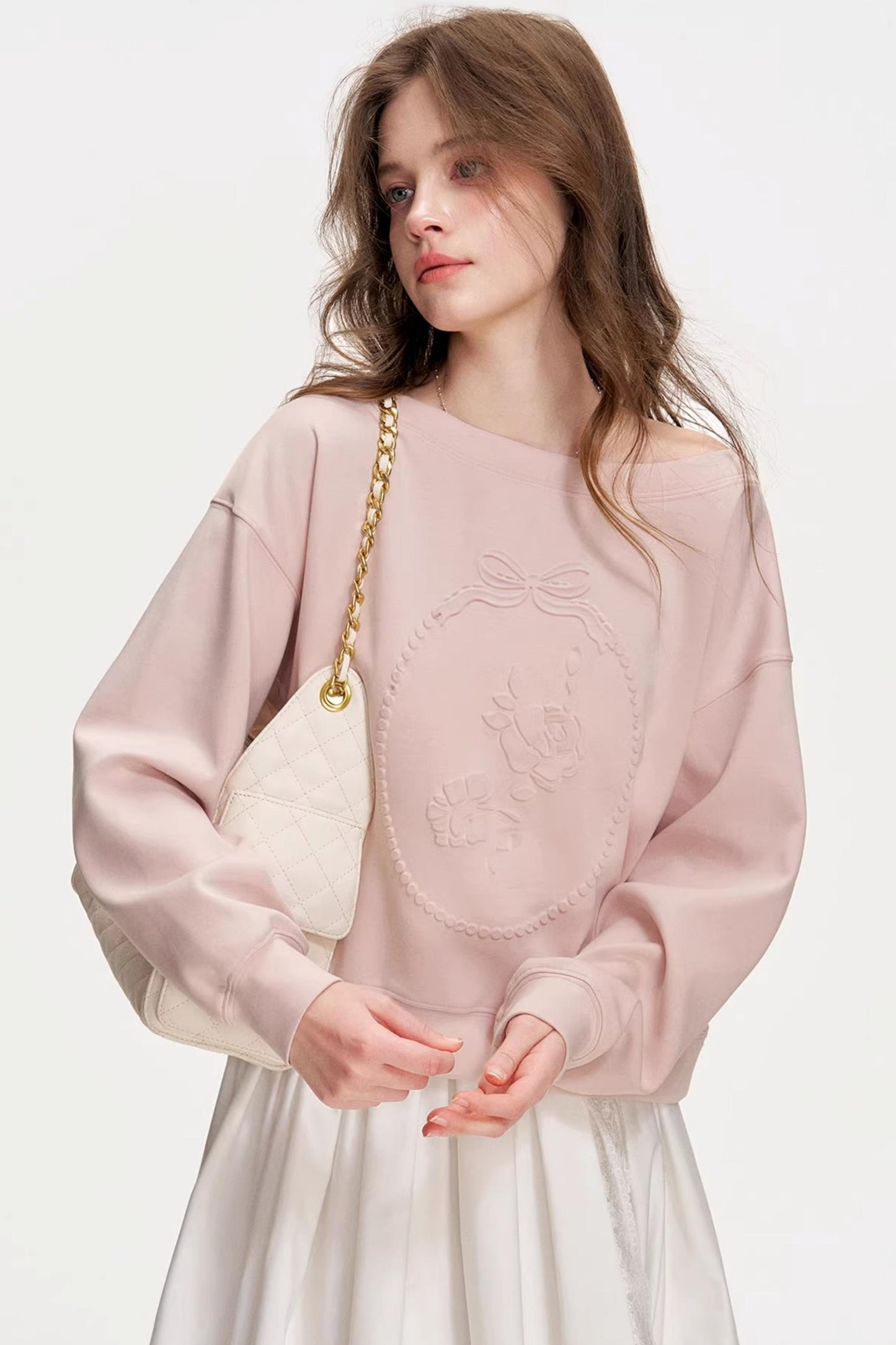 Hand-Painted Embossed Modal Sweatshirt