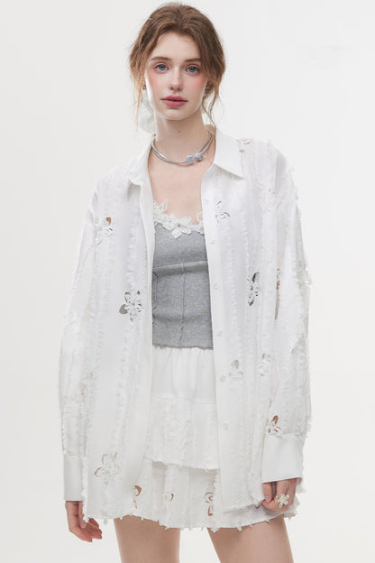 French Style Hollow Floral Two-Piece Set-Up