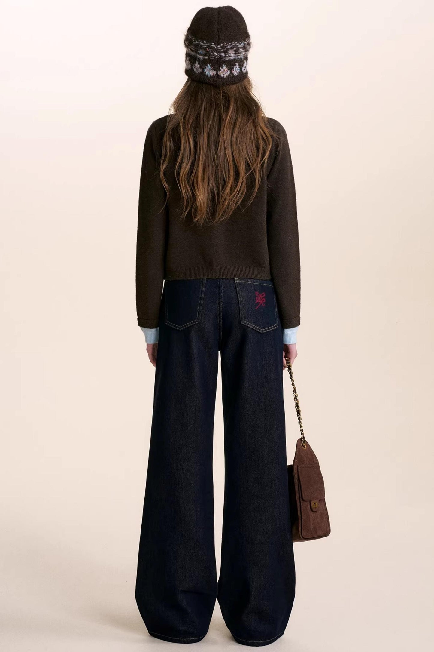 Wool Blend Color-Blocked Cardigan