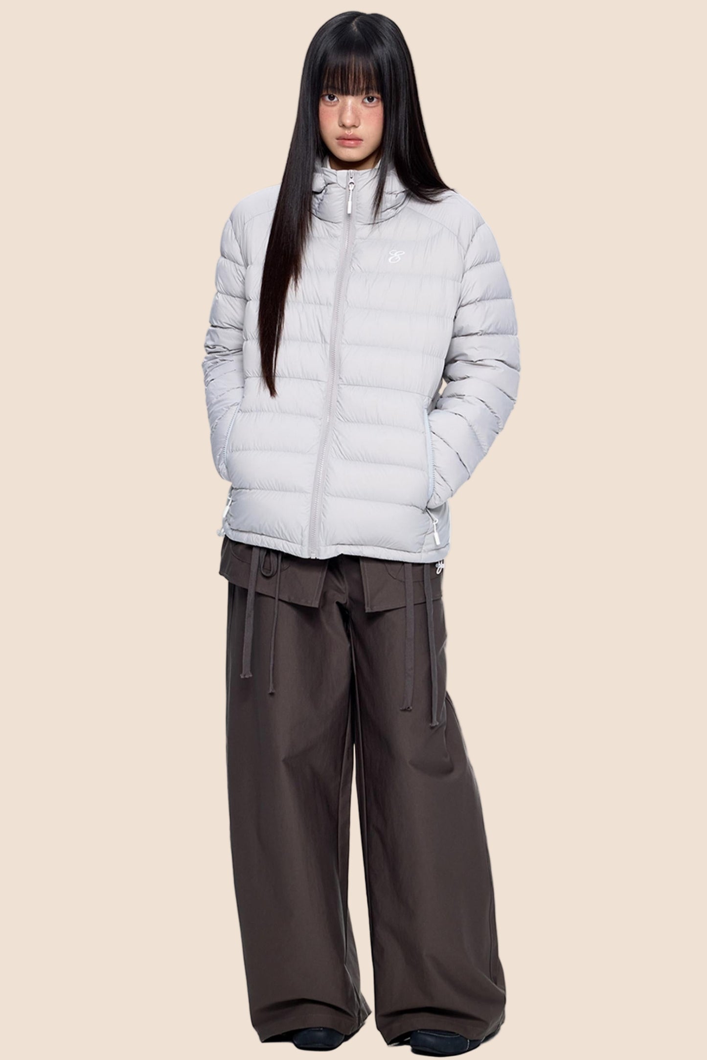 White Duck Down Hooded Jacket