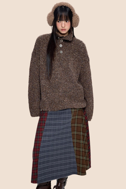 Stand-Up Vintage Sweater Jacket