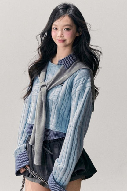 Hanging Blue Wool Sweater