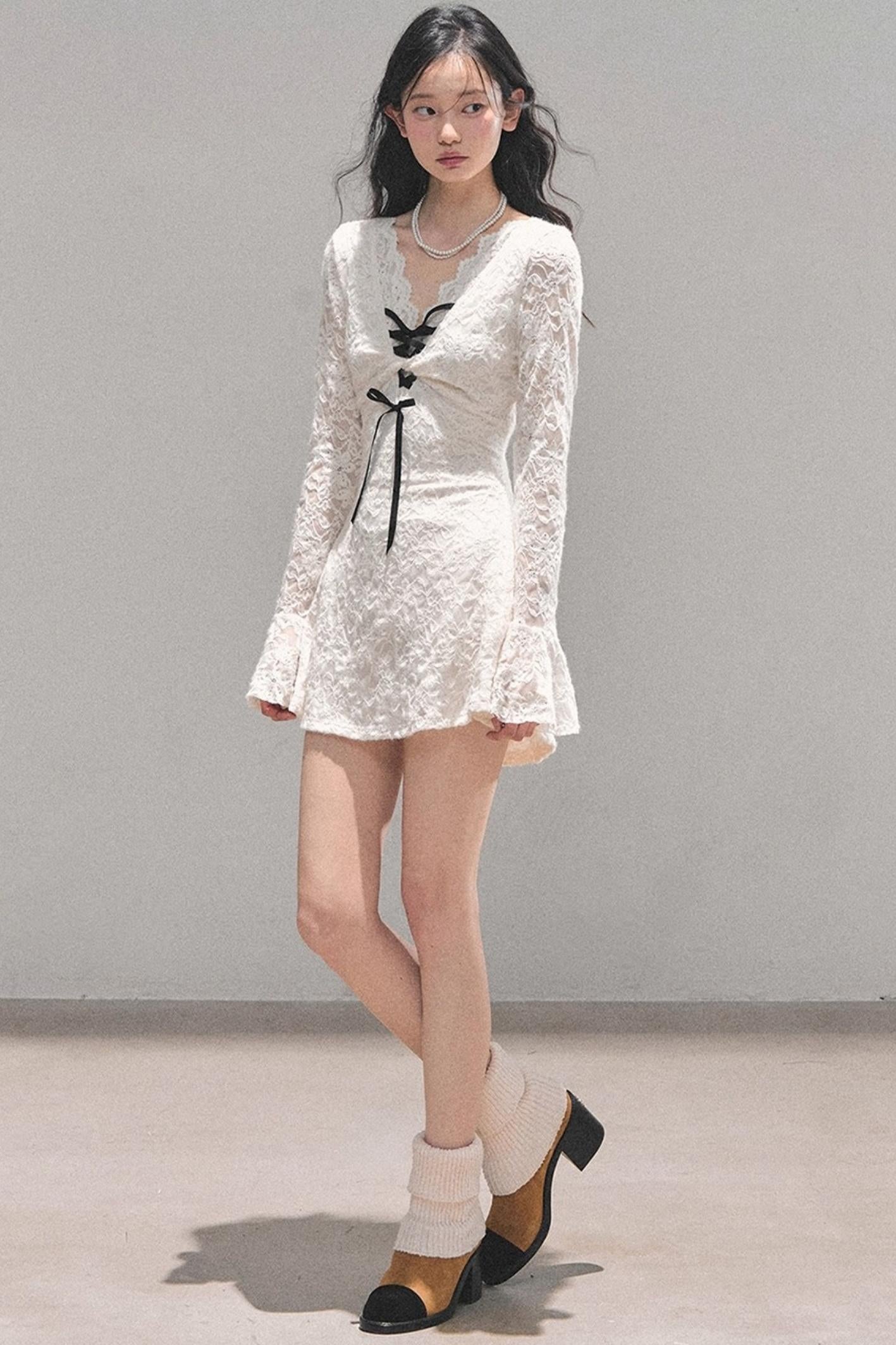 Elegant Lace Puffy Dress