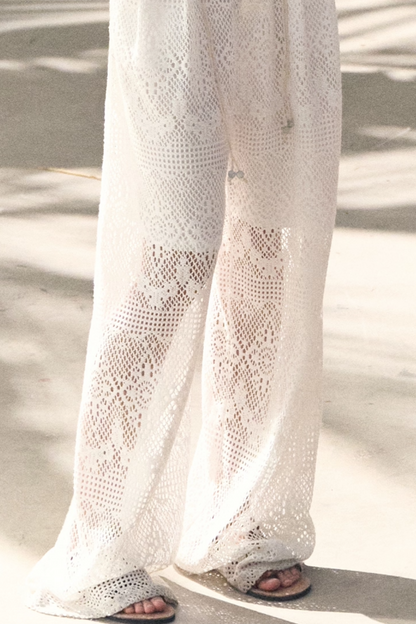 Hollow Crochet Lace Pants