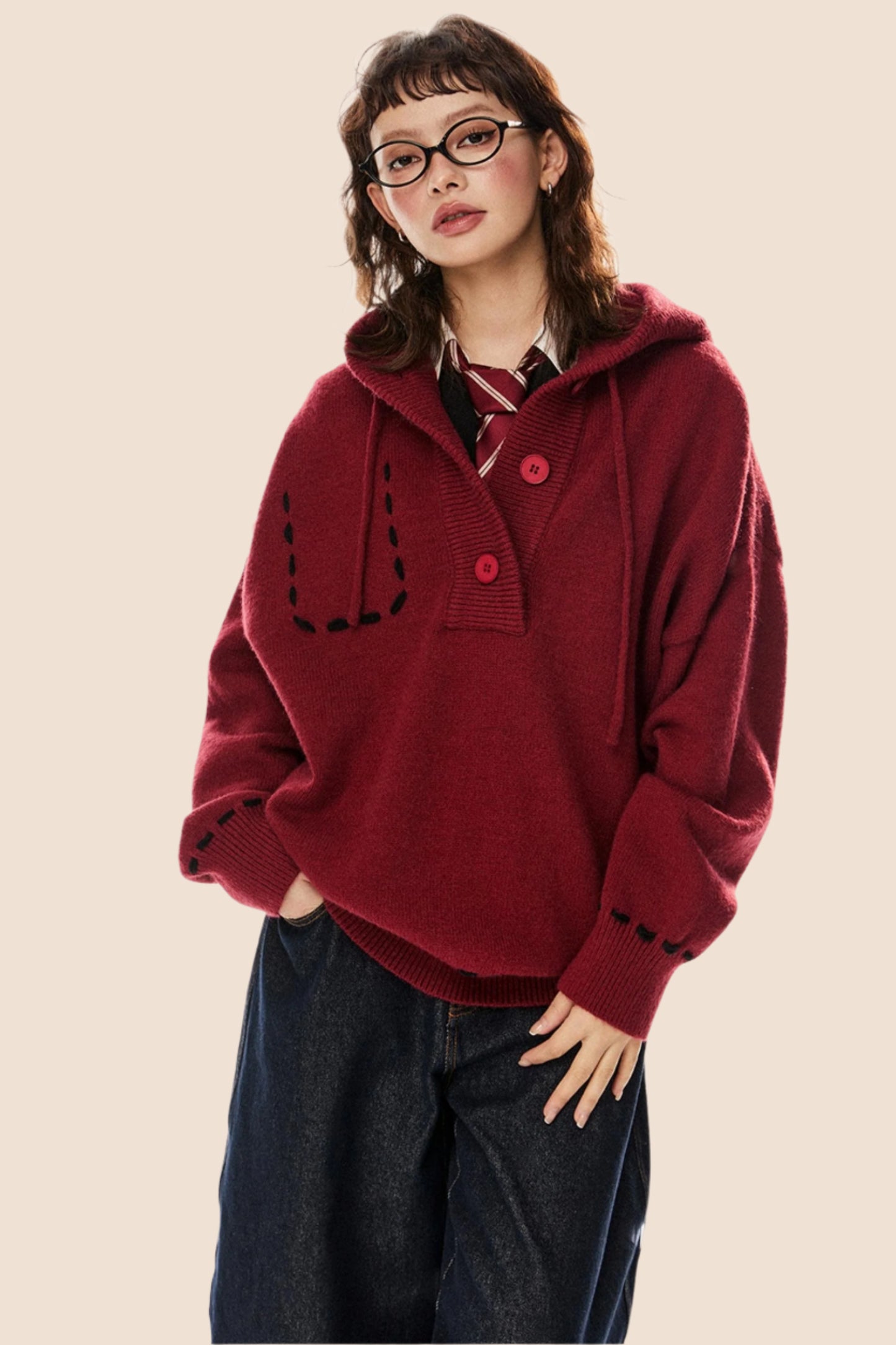 Haut à capuche avec cordon de serrage American Retro 