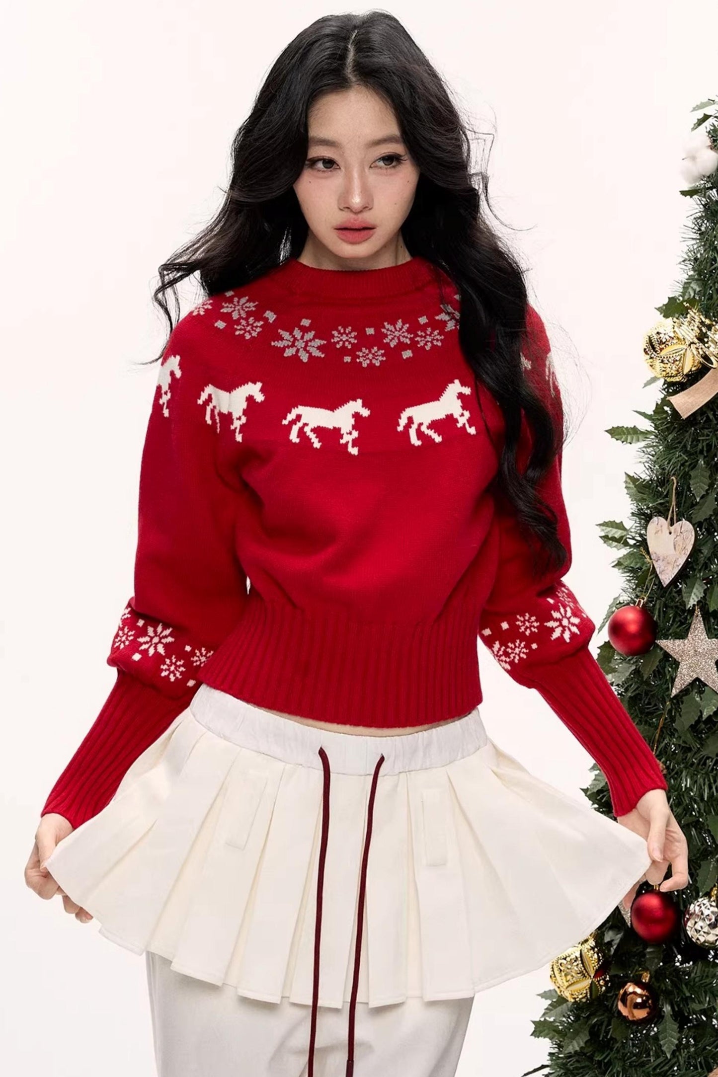 Red Luck Fair Isle Sweater