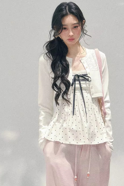 Polka Dot Lace Top Set-Up