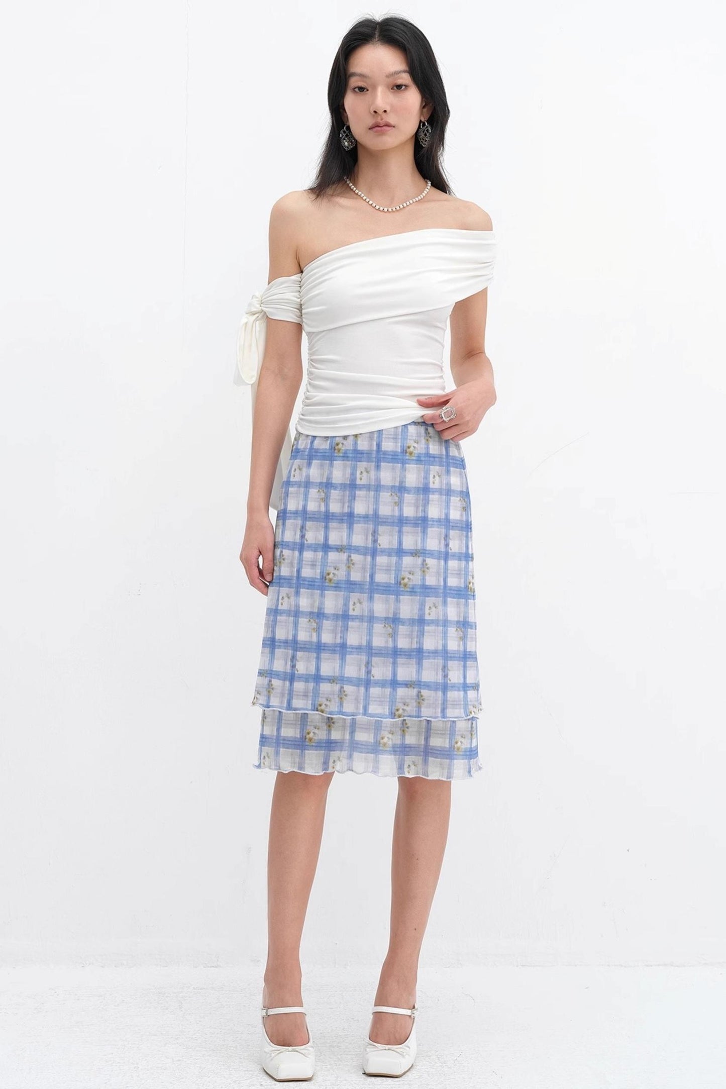 Vibrant Floral Mesh Skirt