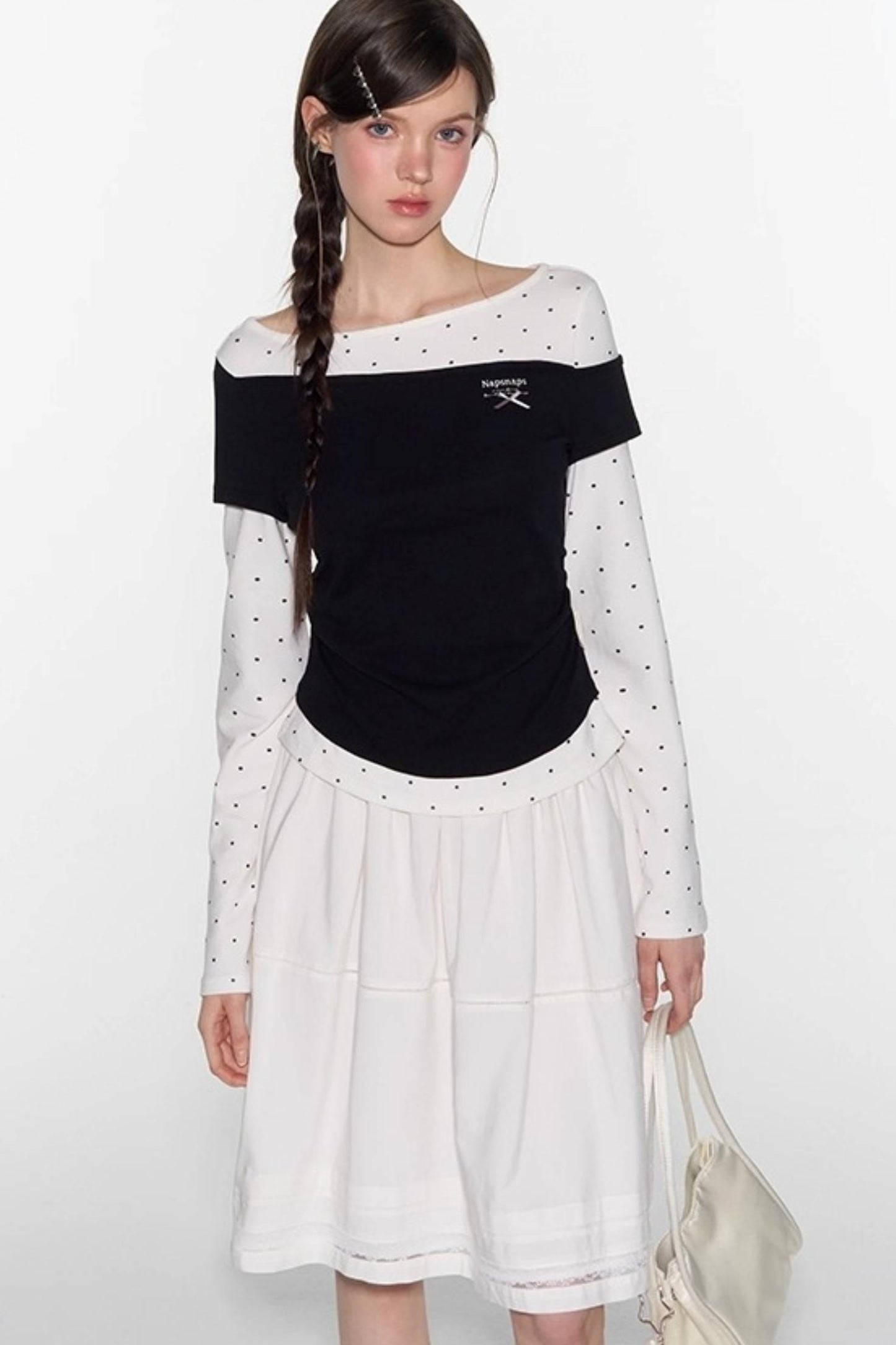 Slim Patchwork Long-sleeved Top