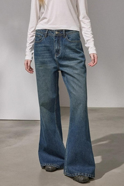 Embroidered Flared Denim Pants