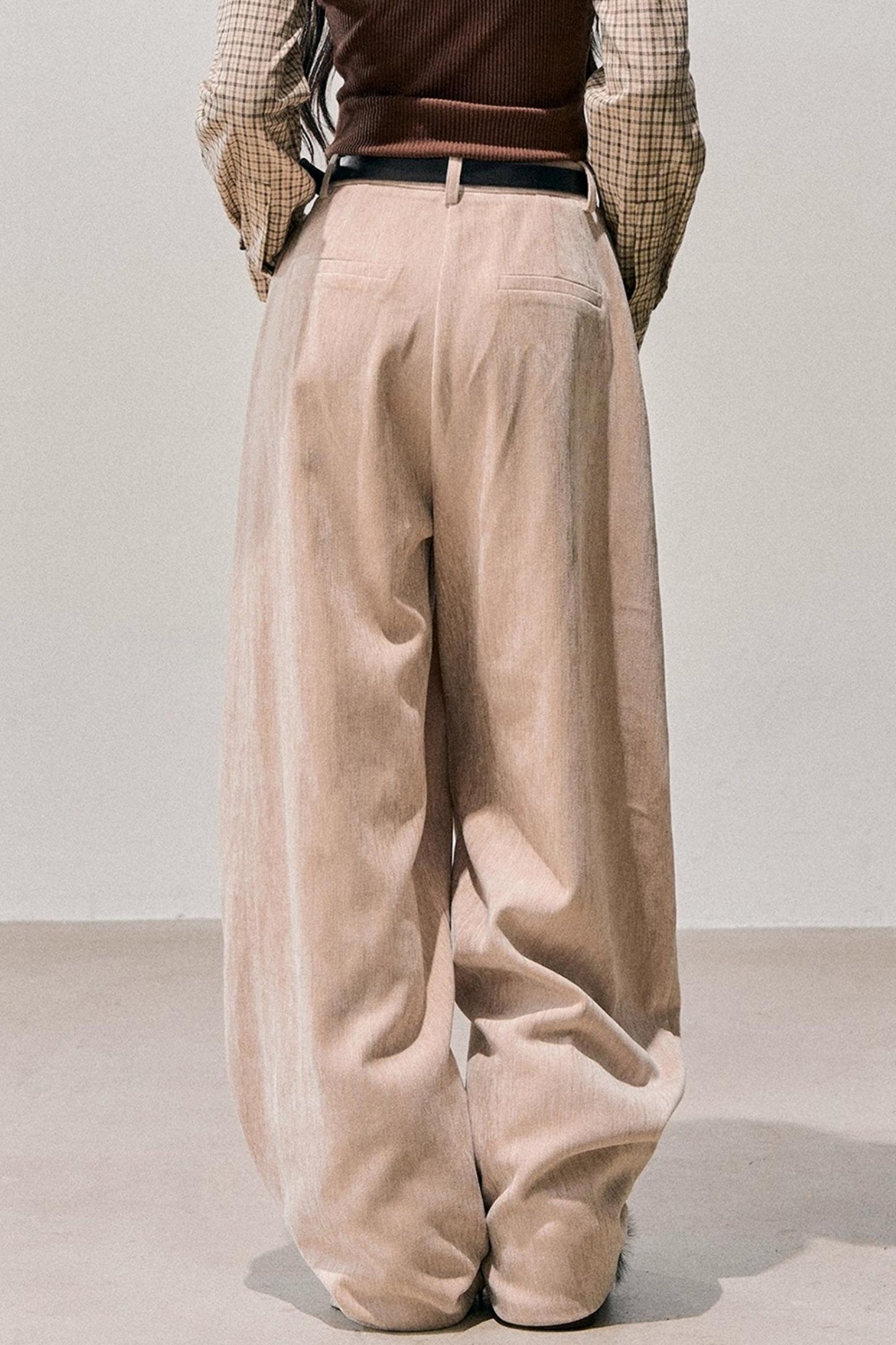 Fleece-Lined Wide-Leg Pants