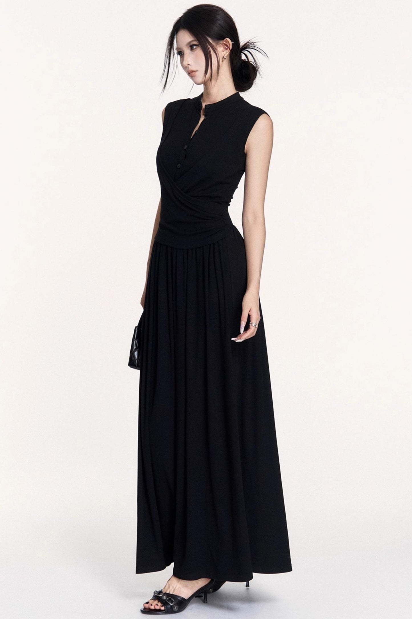 Light Silhouette Stretch Knit Vest Dress