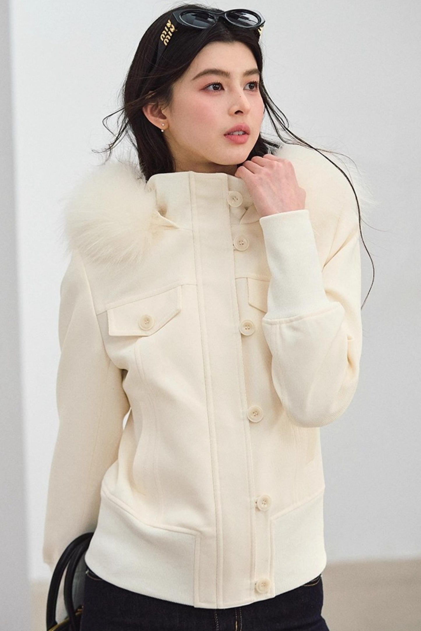 Fur Collar Khaki Jacket