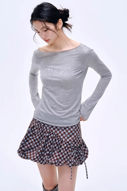 Distressed Letter Print Sweater